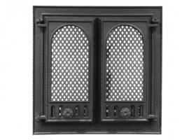 Печное литье: Каминные дверцы со стеклом Pisla HTT 116 (500x500), фото