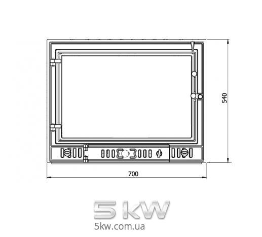 Дверца для камина Kaw-Met W3 (540x215x700)
