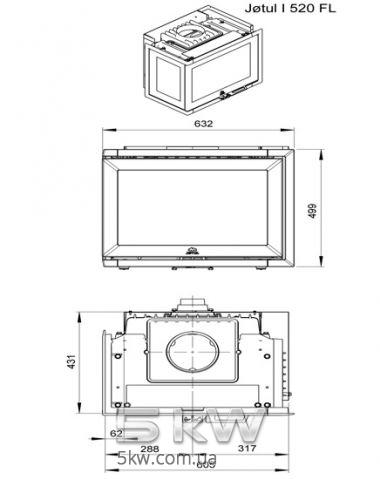 Каминная топка Jotul I 520 FL (левая)