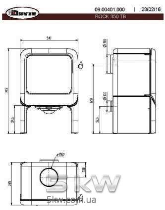 Чугунная печь Dovre Rock 350 TB E12 (белая эмаль)