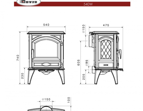 Чугунная печь Dovre 540 W