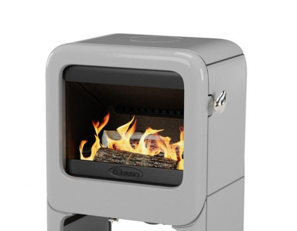 Чугунная печь Dovre Rock 350 WB E14 (серая эмаль)