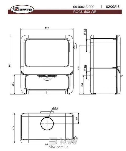 Чугунная печь Dovre Rock 500 WB E12 (белая эмаль)