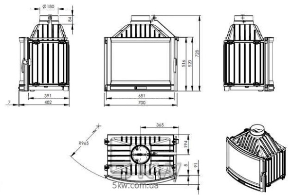 Каминная топка Nordflam Falcon Panorama (14 kw)