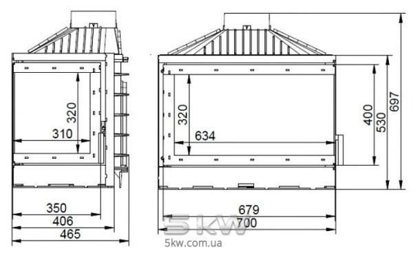 Каминная топка KFD ECO MAX 7 L (14kw)