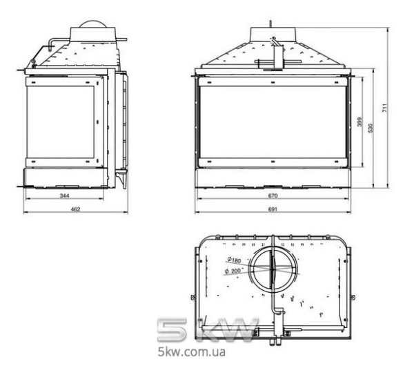 Каминная топка KFD MAX 7 3F (14kw)